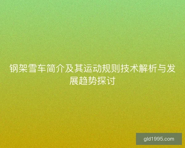 钢架雪车简介及其运动规则技术解析与发展趋势探讨